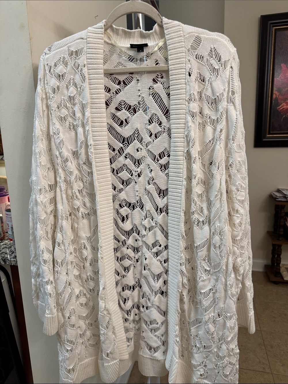 torrid White Open-Front Crochet Cardigan Sweater